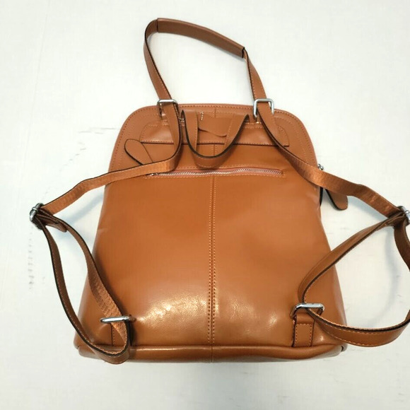 HESHE Backpack Cowhide and Manmade Leather Convertible Purse Brown main image 14